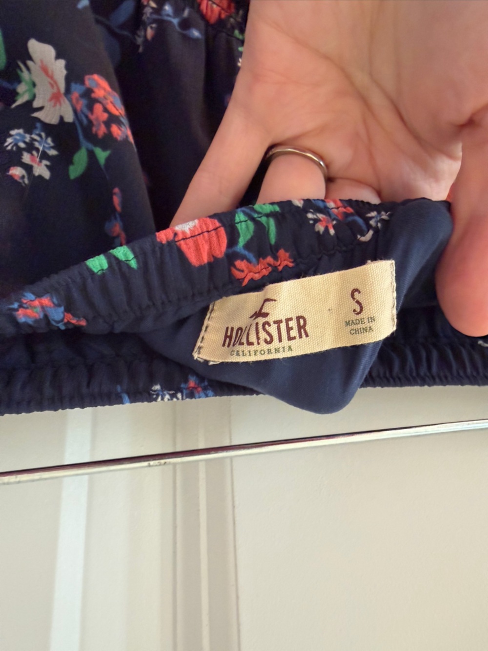 Hollister Navy Floral maxi strapless dress - Picture 3 of 3